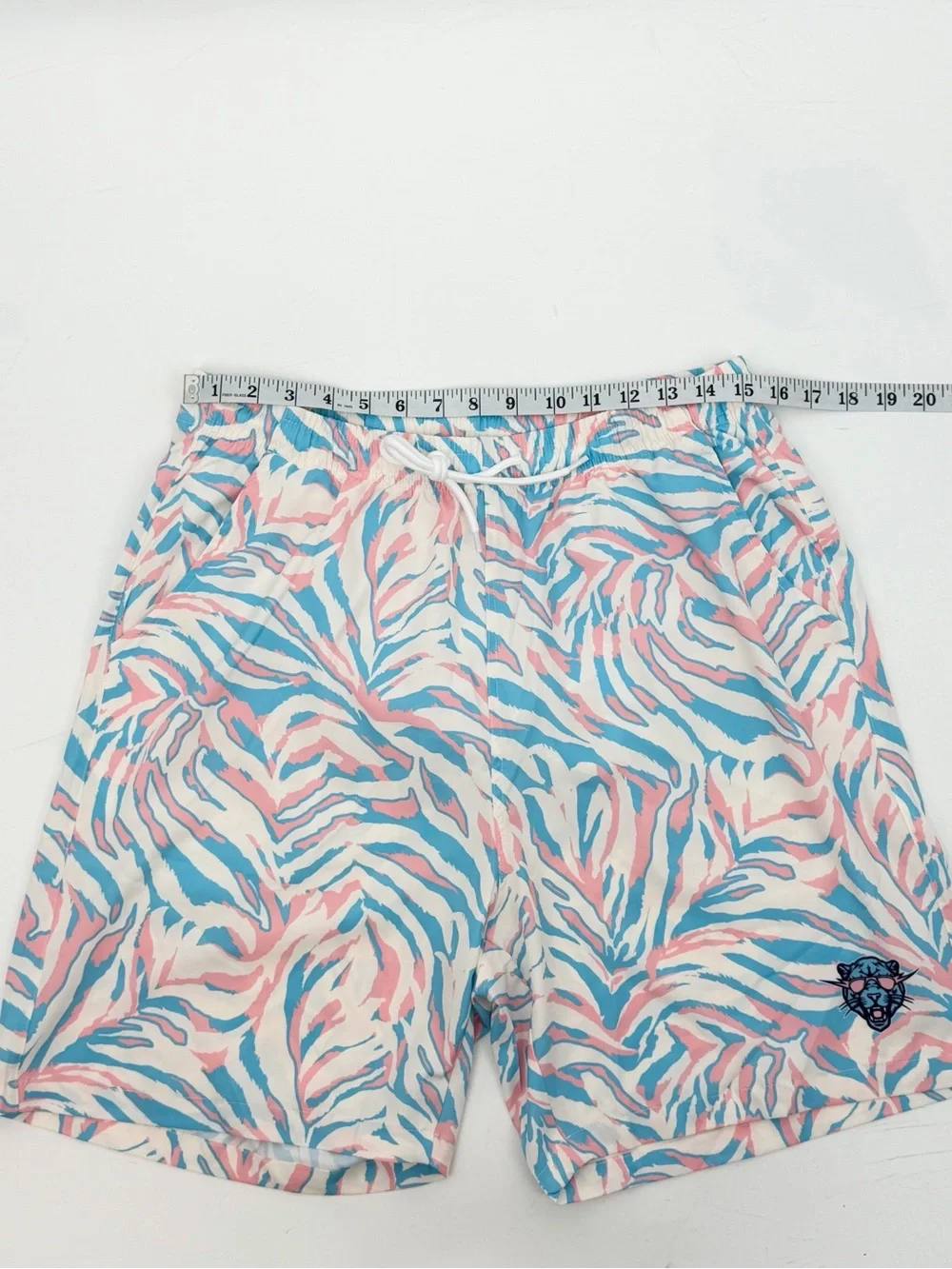 Mr Beast Panther Print Board Shorts Mesh Lined Pink Blue Men’s Large